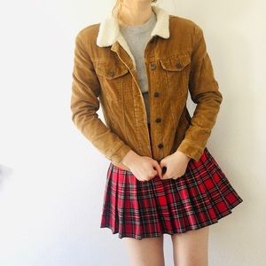 Brandy Melville Tan Brown Sherpa Corduroy Coat